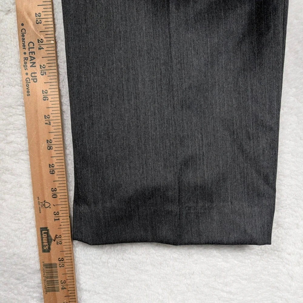 Perry Ellis Dress Pants Men 36x32 Charcoal Grey Heathered Flat Front Trousers - Picture 6 of 10